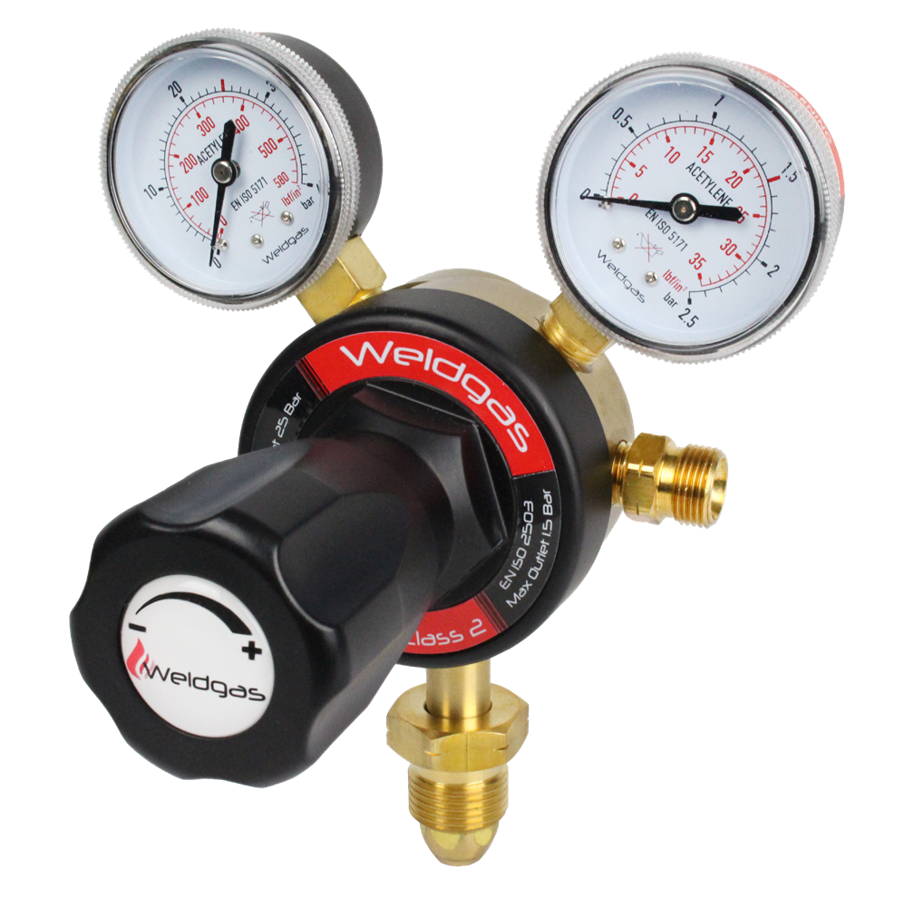 Weldgas Acetylene 2 Stage 2 Gauge Regulator -1.5 Bar