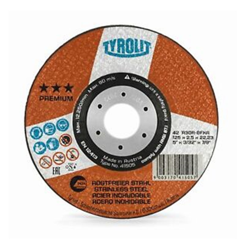 Tyrolit 3 Star 115mm X 1.6mm Inox Slitting DIsc