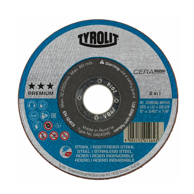 Tyrolit Cerabond 125 X 1.0mm Ceramic Slitting Disc