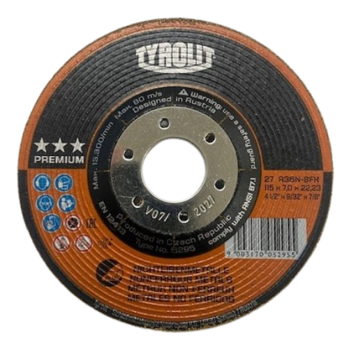 Tyrolit 115 X 7mm Aluminium Grinding Disc