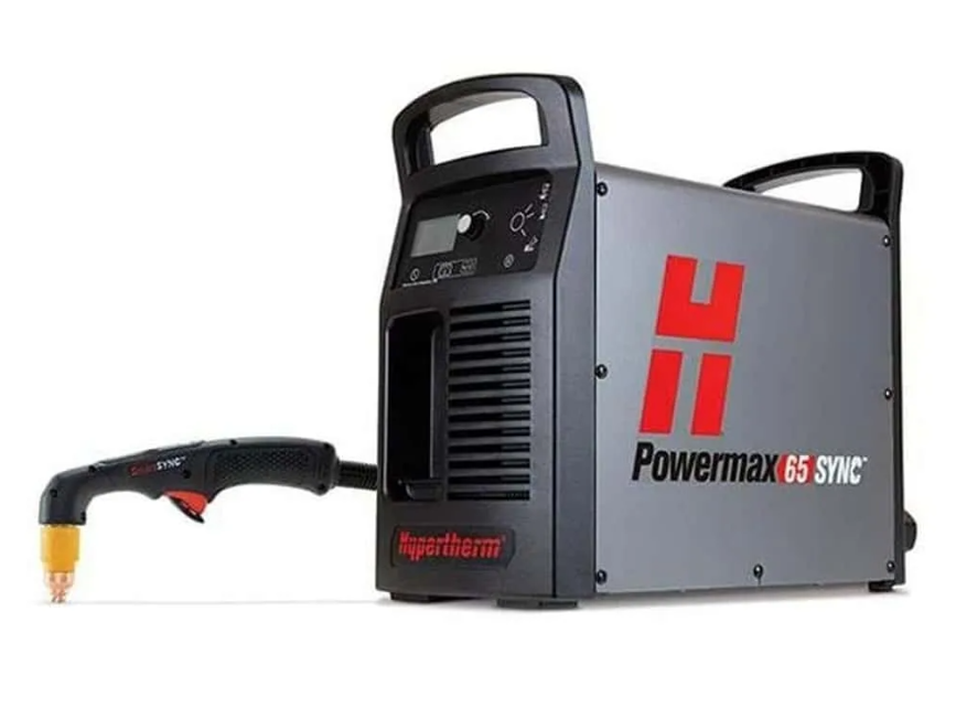 A Hypertherm Powermax 65 SYNC plasma cutter