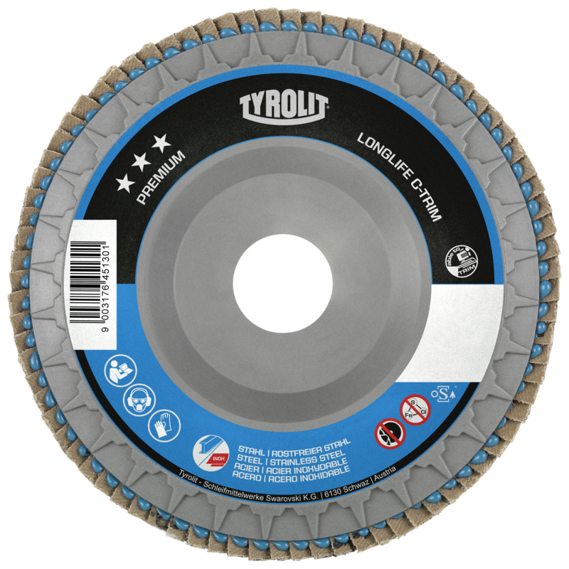 Tyrolit C-Trim 28SLN Flap Disc 115mm X 60 Grit