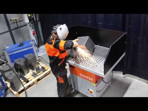Welding table and grinding table with dust and fume extraction system. KEMPER filter table